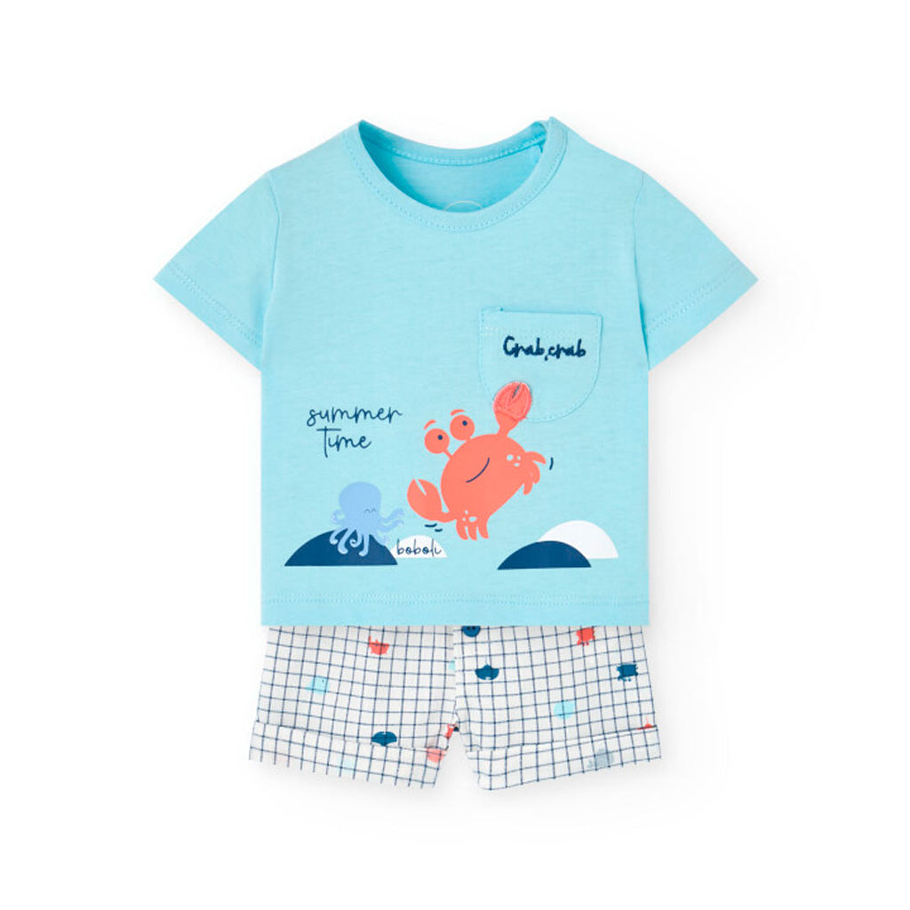 Boboli Crab Print Shorts & T-Shirt Set