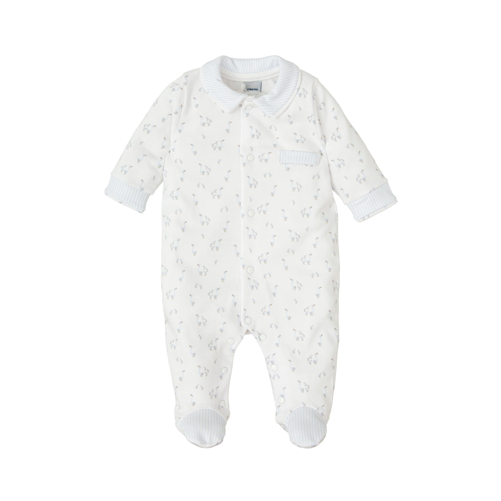 Babidu Blue & White Knit Babygrow