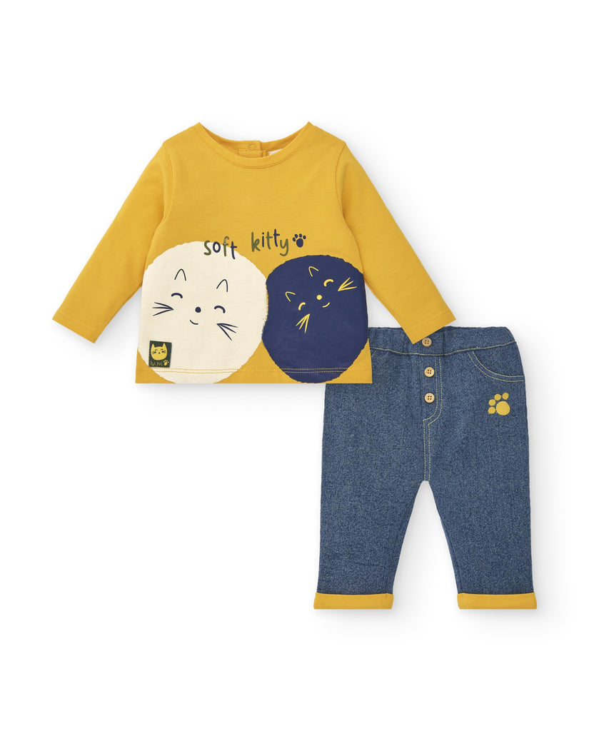 Tuctuc Little Kittens Top & Jeans Set