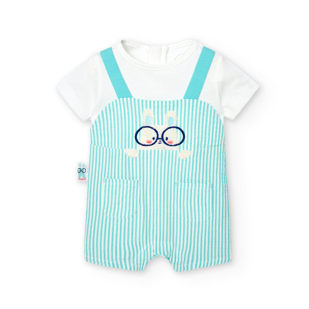 Boboli Bunny Striped Romper