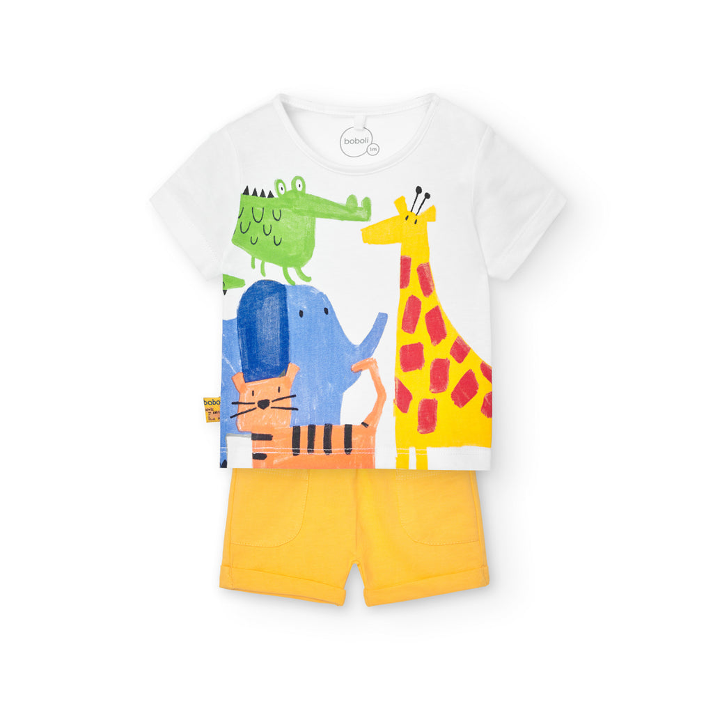 Boboli Jungle Print Shorts & T-Shirt Set