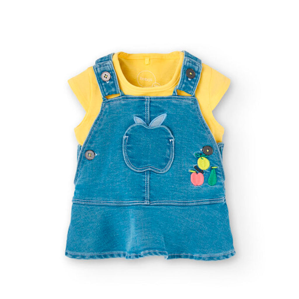 Boboli Denim Pinafore & T-Shirt Set