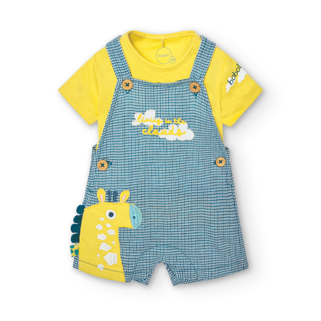 Boboli Crazy Savanah Dungaree & T-Shirt Set