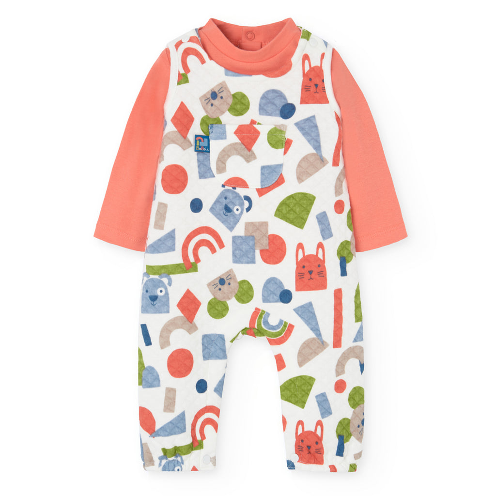 Boboli Print Dungarees & Top Set