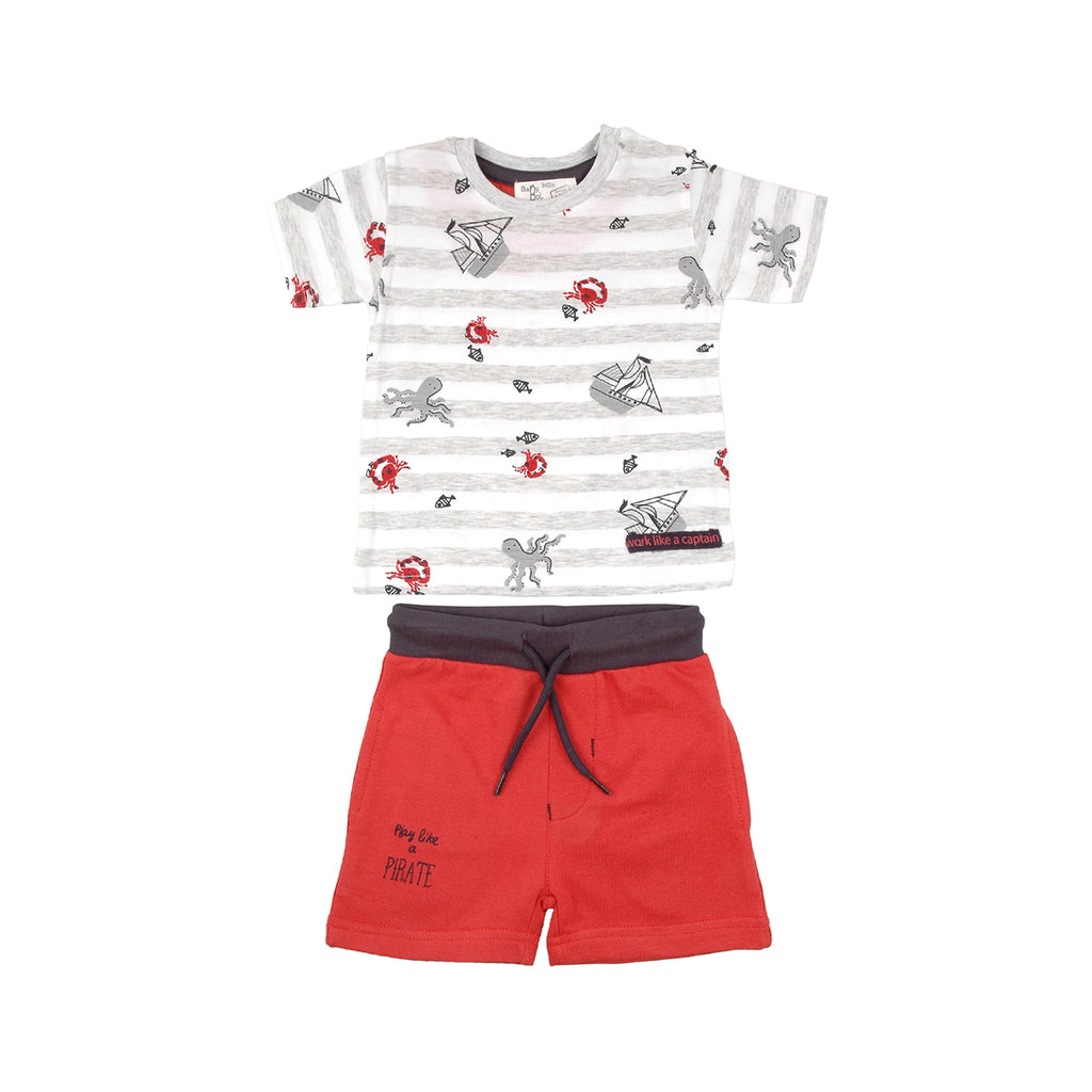 Babybol Red Shorts & T-Shirt Set