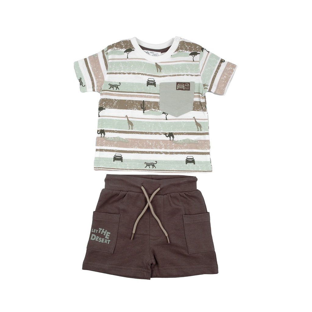 Babybol Safari Desert Shorts & T-Shirt Set