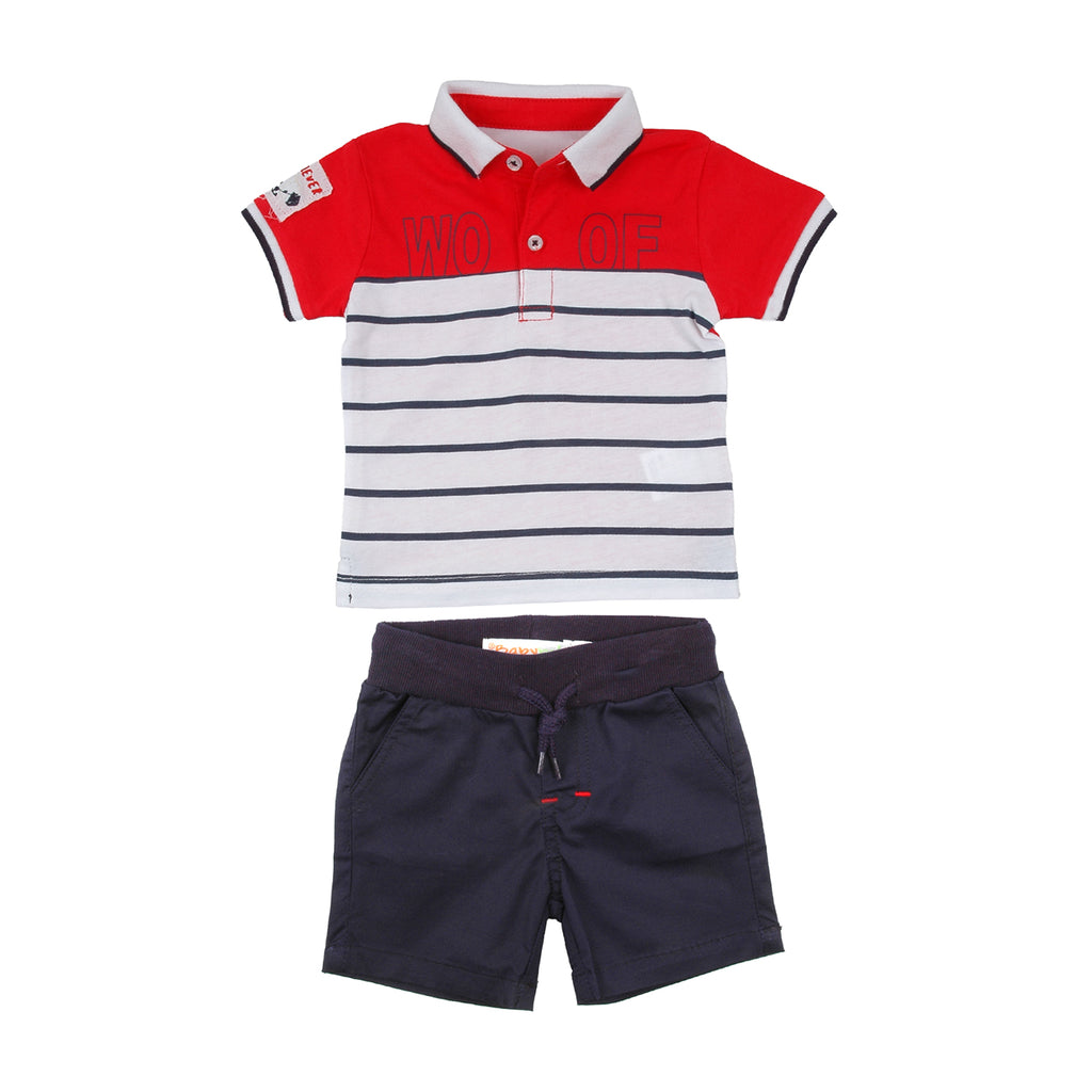 Babybol Stripe Polo Shirt & Shorts Set