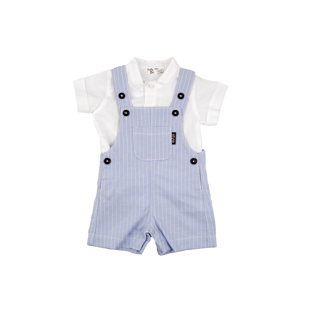 Babybol Striped Dungarees & Shirt Set