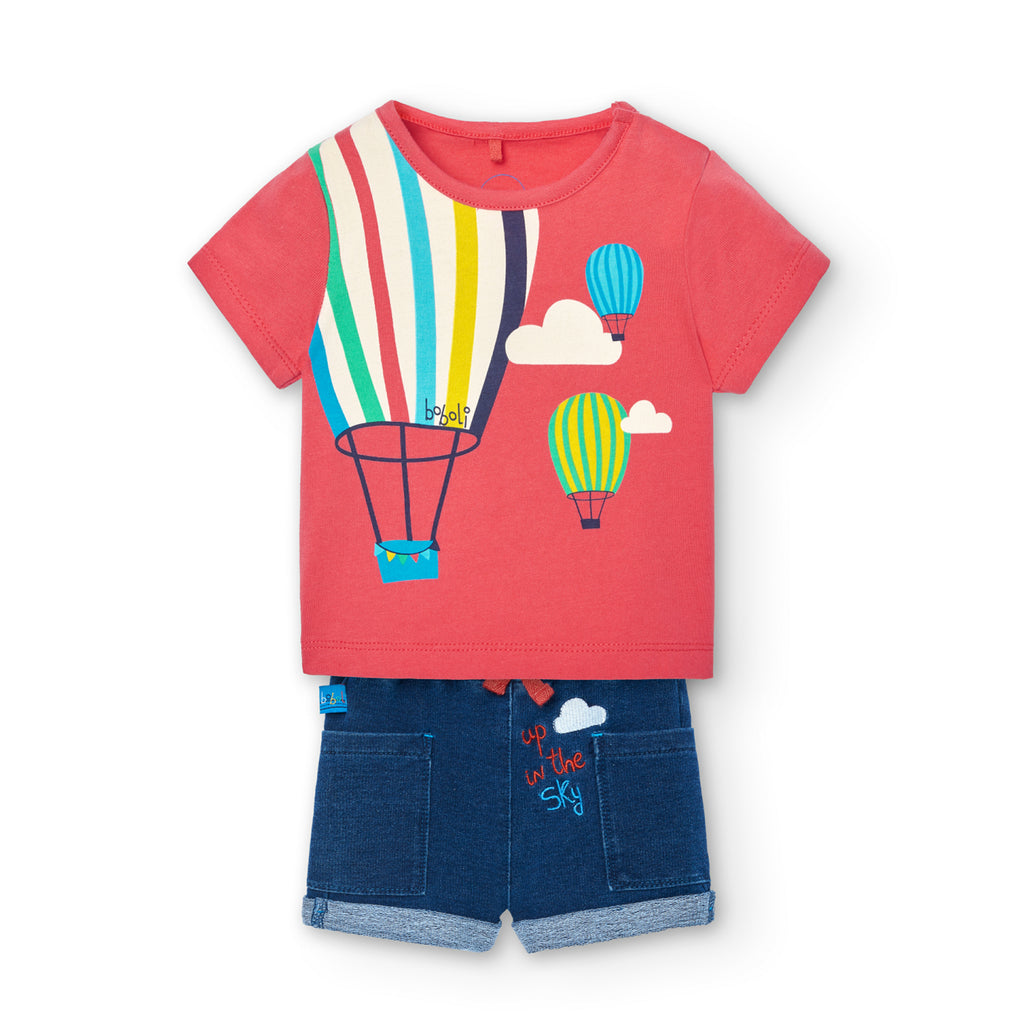 Boboli Air Balloon T-Shirt & Shorts Set