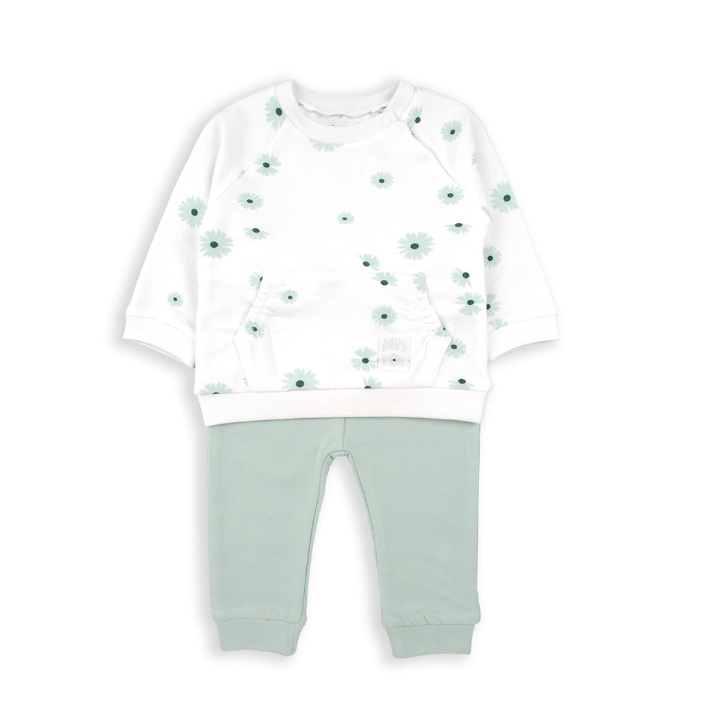 Babybol Mint Floral Sweatshirt & Legging Set