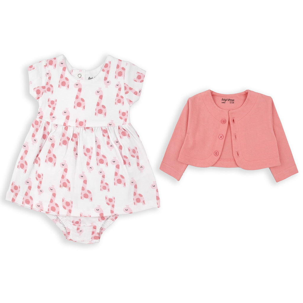 Babybol Floral Dress & Cardigan Set