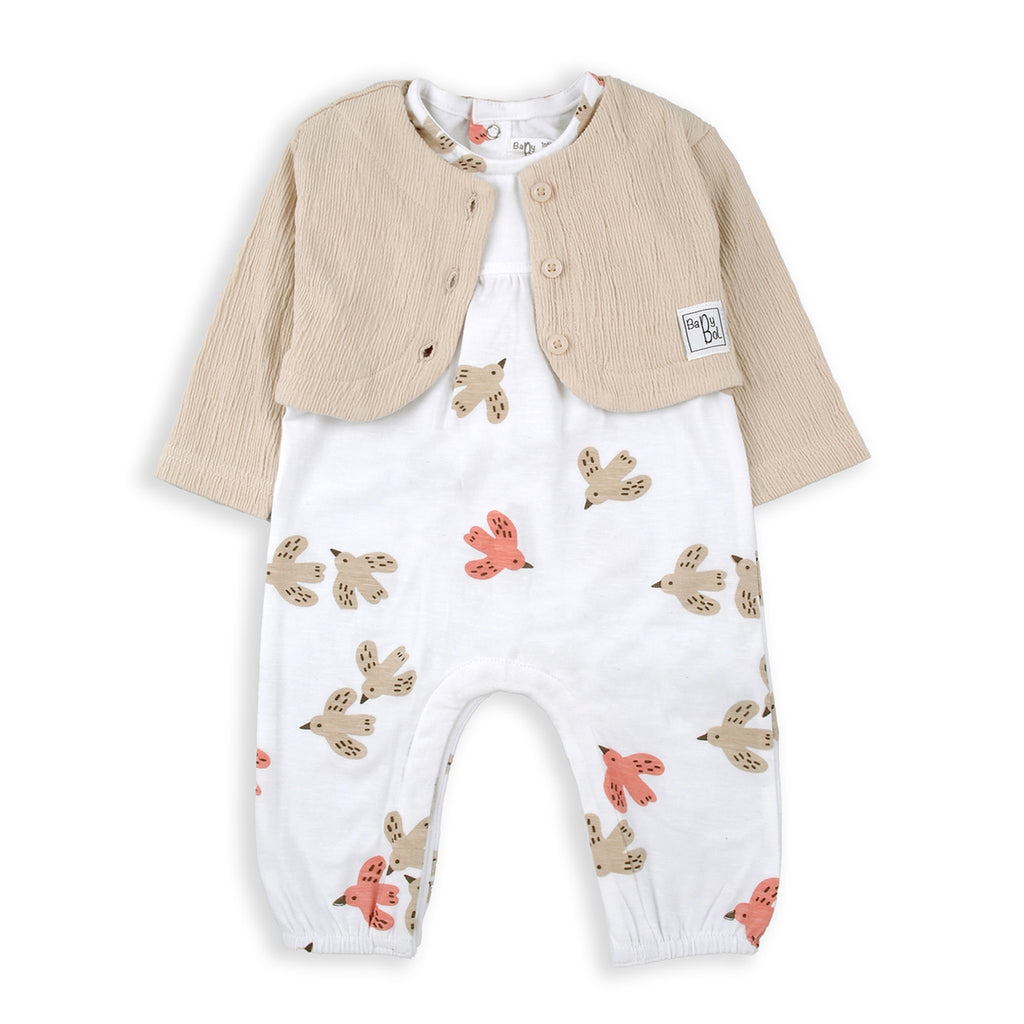 Babybol Print Babygrow & Cardigan Set