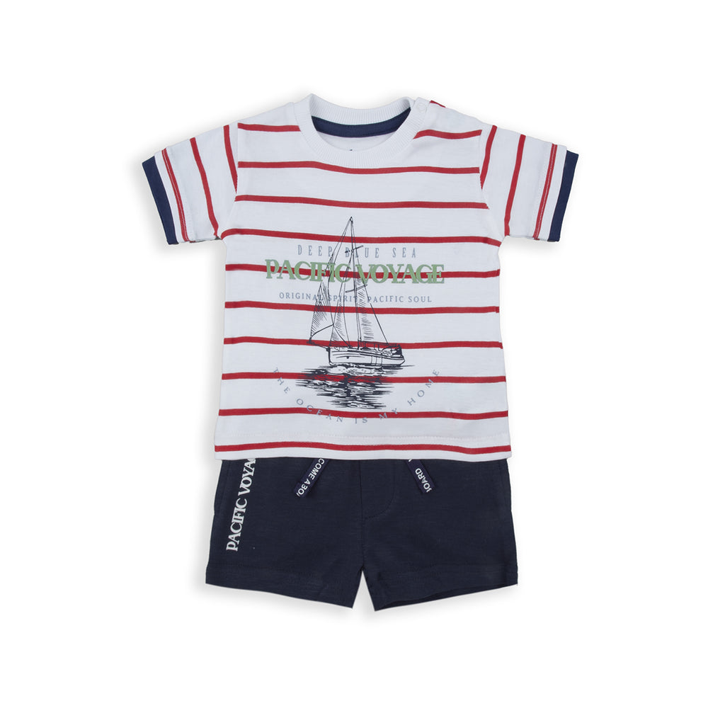 Babybol Striped T-Shirt & Shorts Set