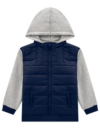 Milon Navy & Grey Hooded Jacket