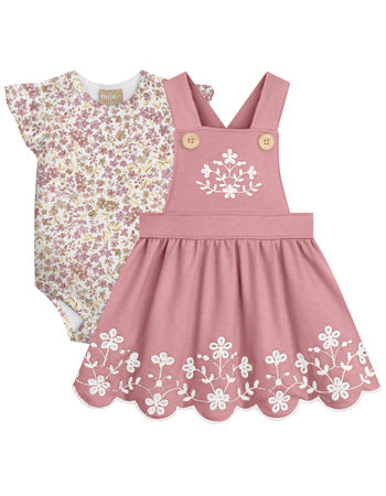 Milon Pink Pinafore & Top Set