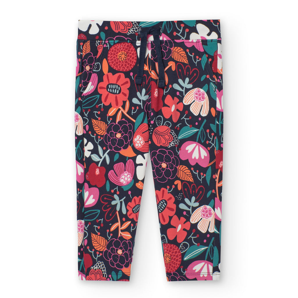 Boboli Fleece Floral Trousers