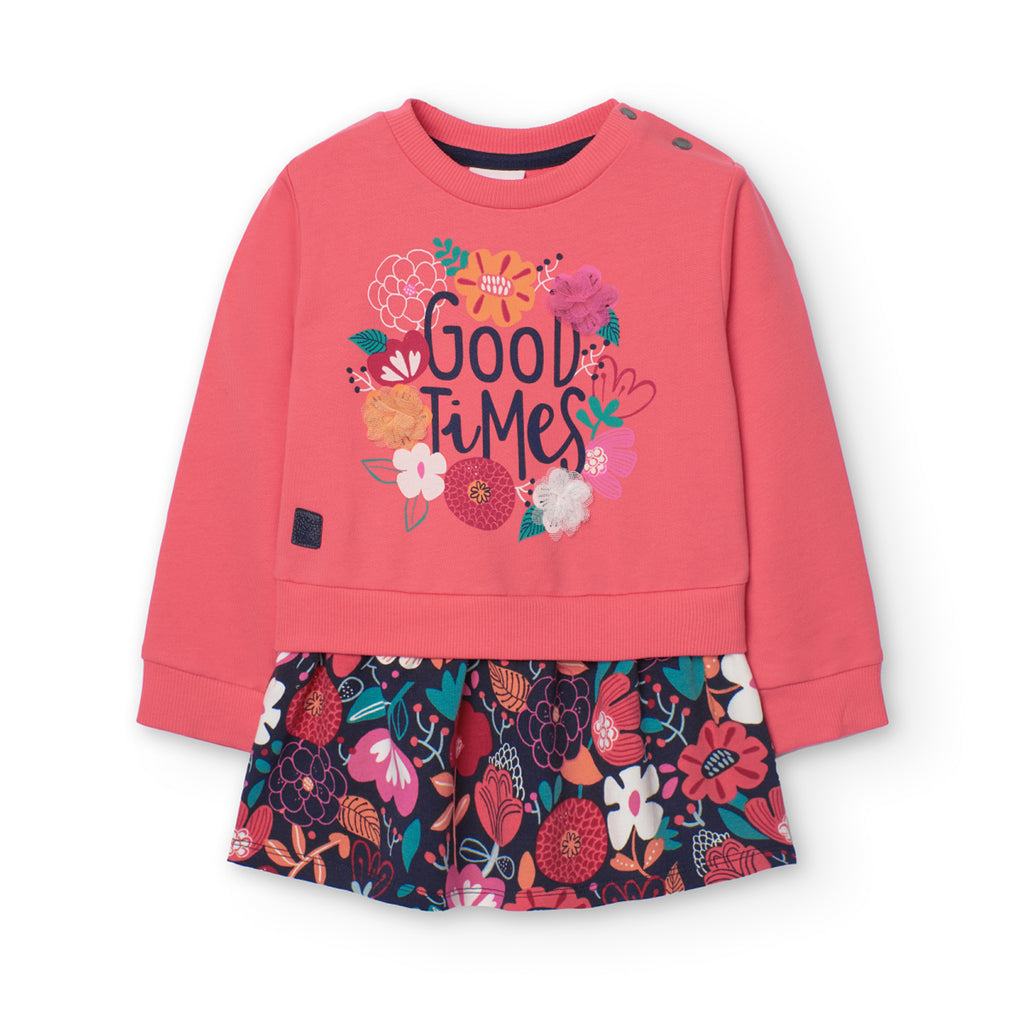 Boboli Good Times Floral Print Dress