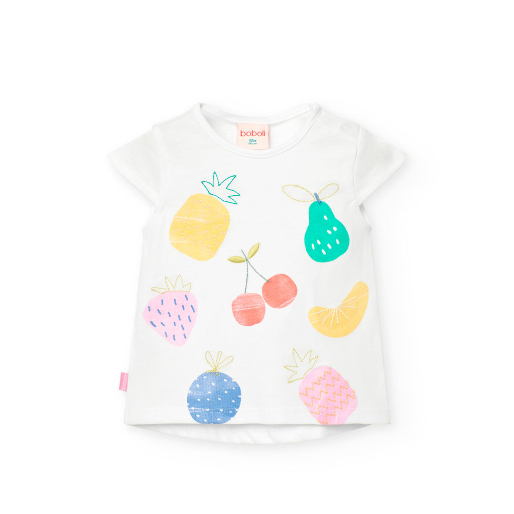 Boboli Fruit Print White T-Shirt