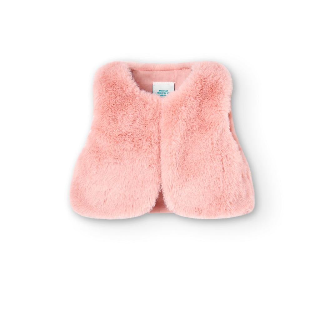 Boboli Flamingo Pink Faux Fur Gilet