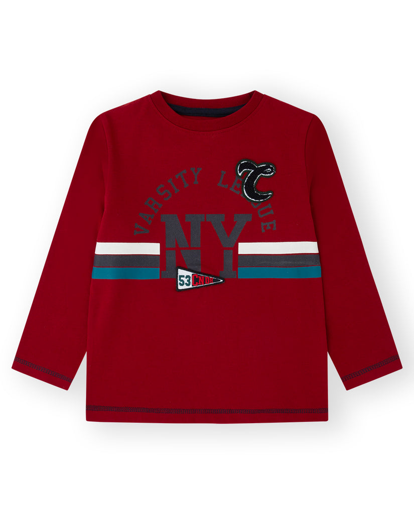 Canada House Red Varsity League Long Sleeve T-Shirt