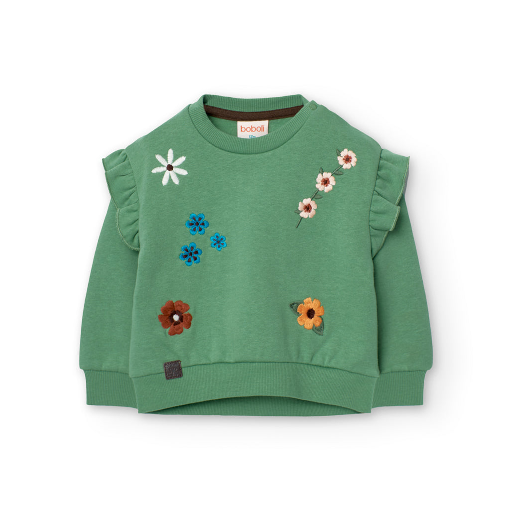 Boboli Green Floral Sweatshirt