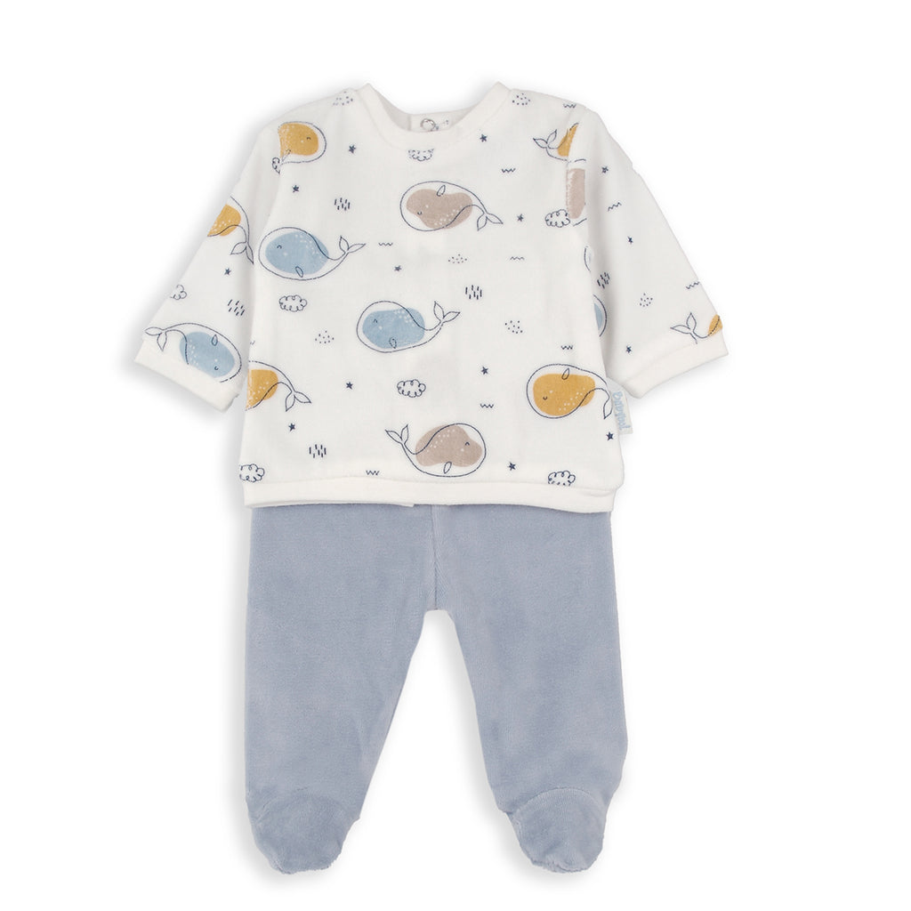 Babybol Velour Whale Print 2 Piece Set