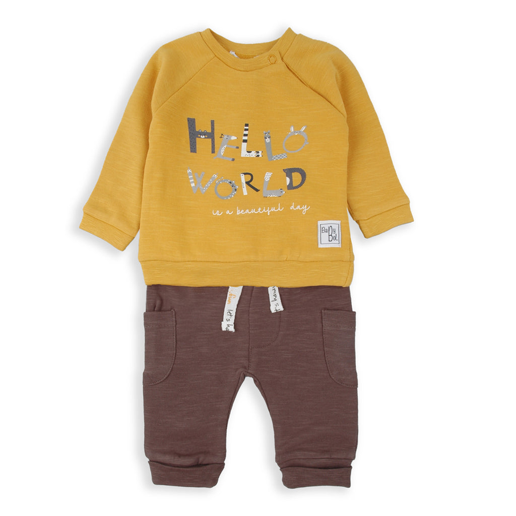 Babybol Hello World Sweatshirt & Jogger Set