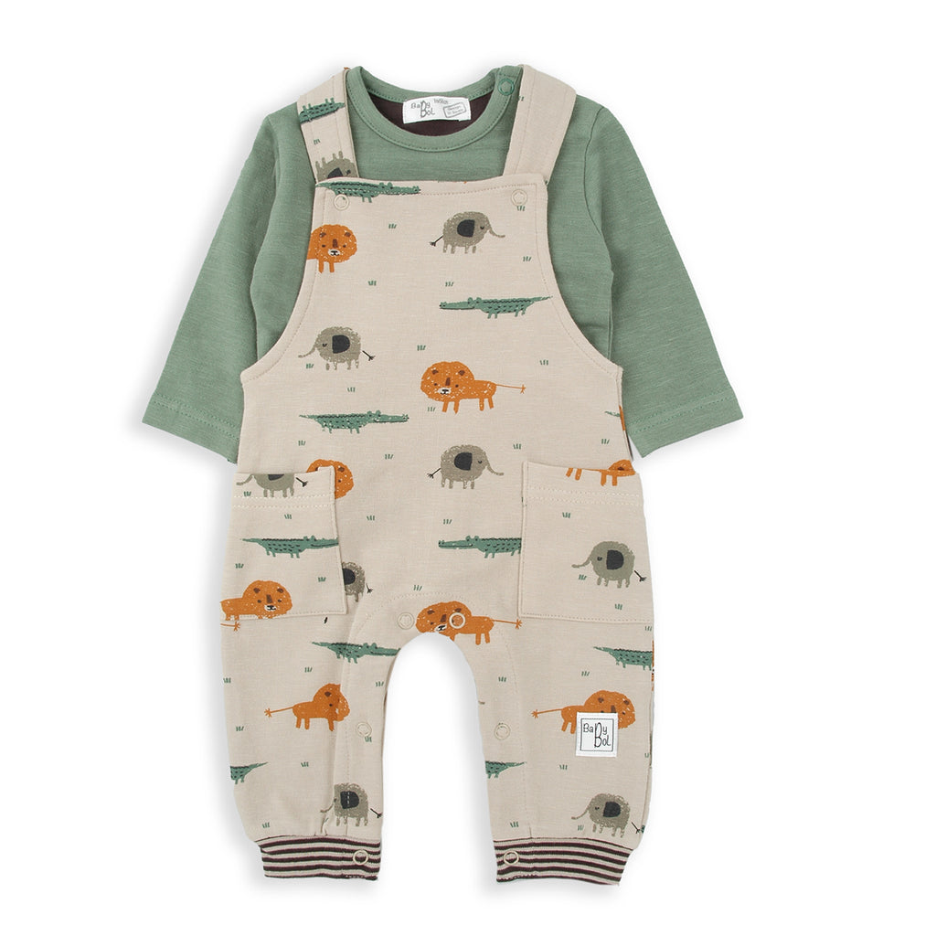 Babybol Safari Print Dungaree Set