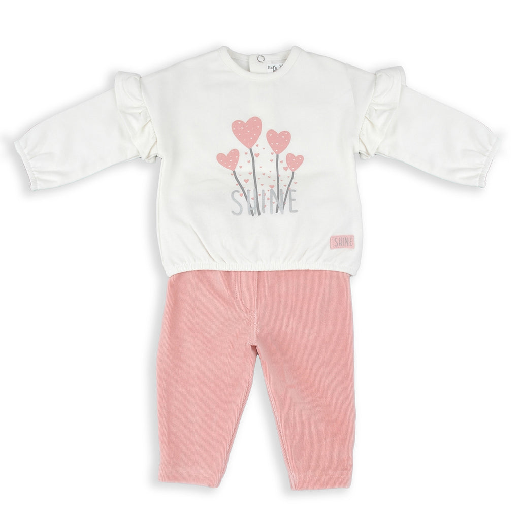 Babybol Heart Print Sweatshirt & Legging Set