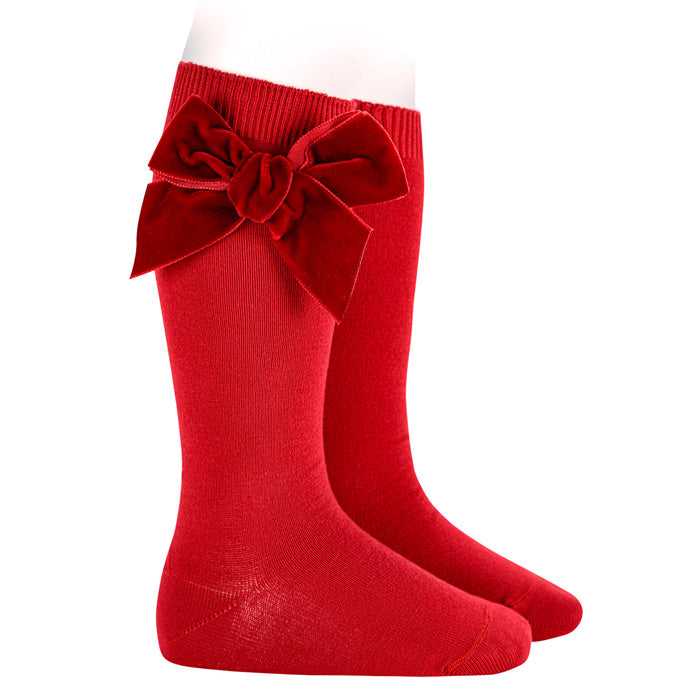 Condor Red Velvet Bow Socks