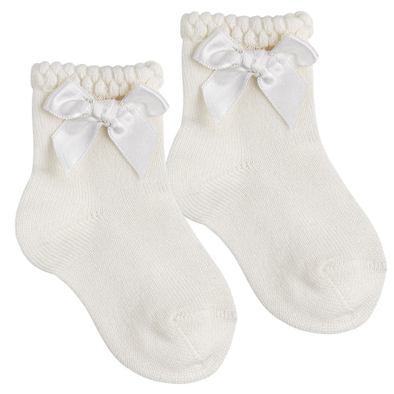 Condor Cream Bow Ankle Sock