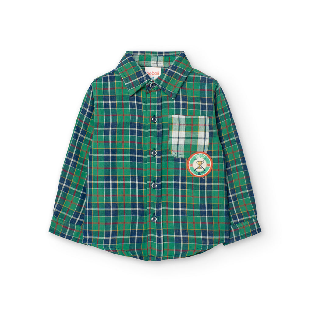 Boboli Green Check Shirt