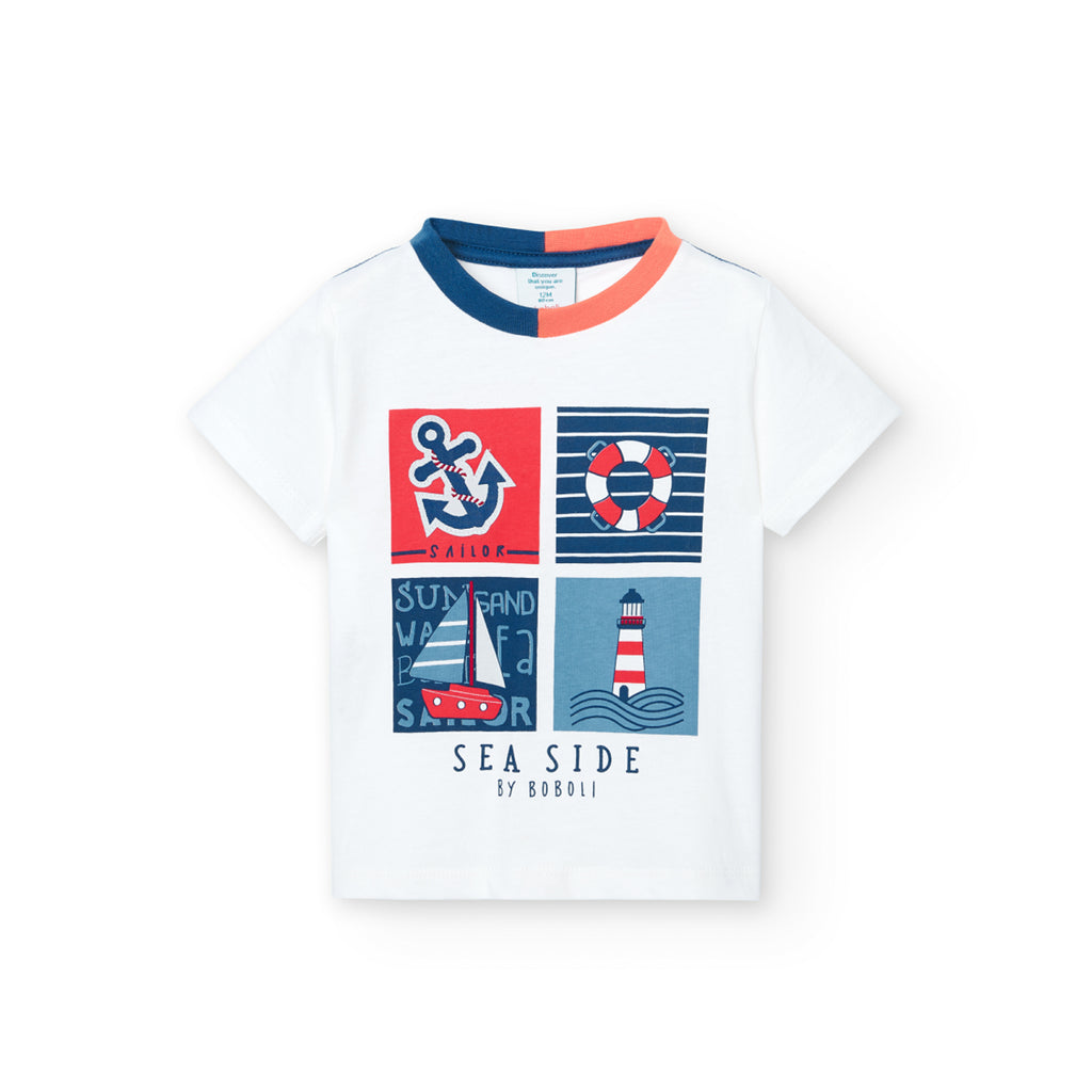 Boboli Seaside Print T-Shirt