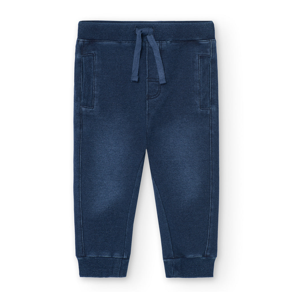 Boboli Blue Fleece Denim Trousers