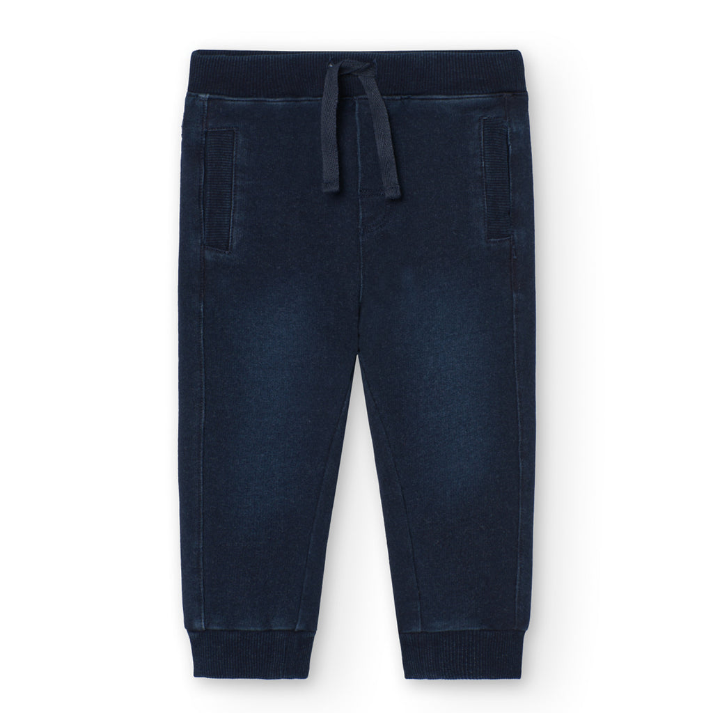 Boboli Dark Blue Fleece Denim Trousers