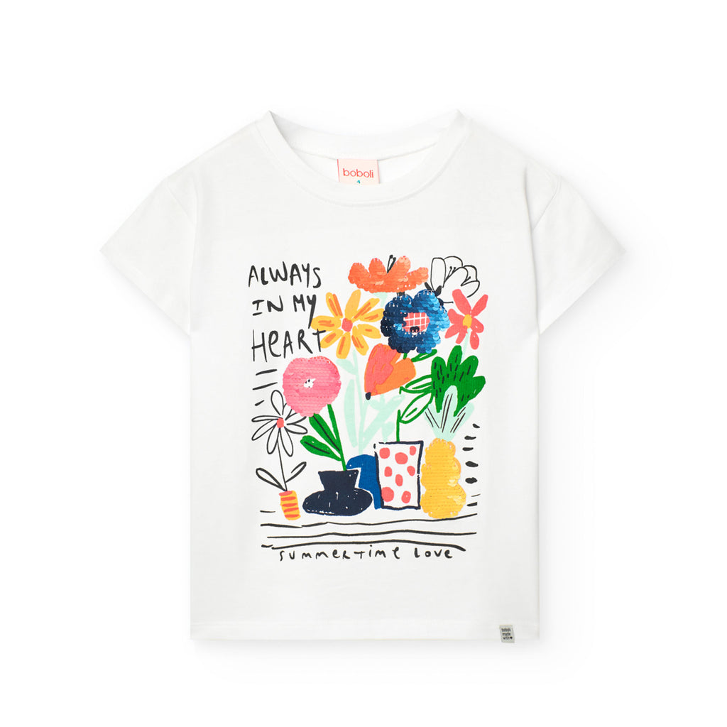 Boboli Floral Print T-Shirt