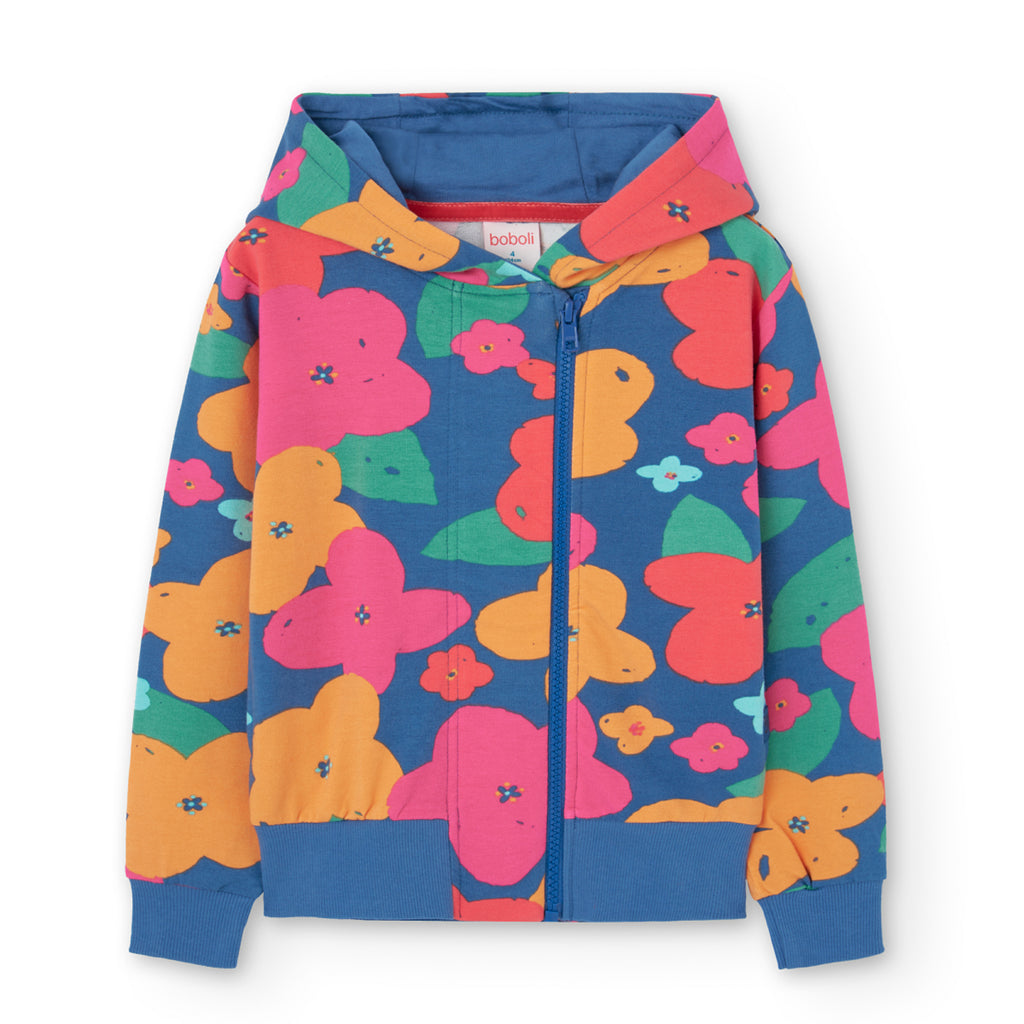 Boboli Floral Zip Hoodie