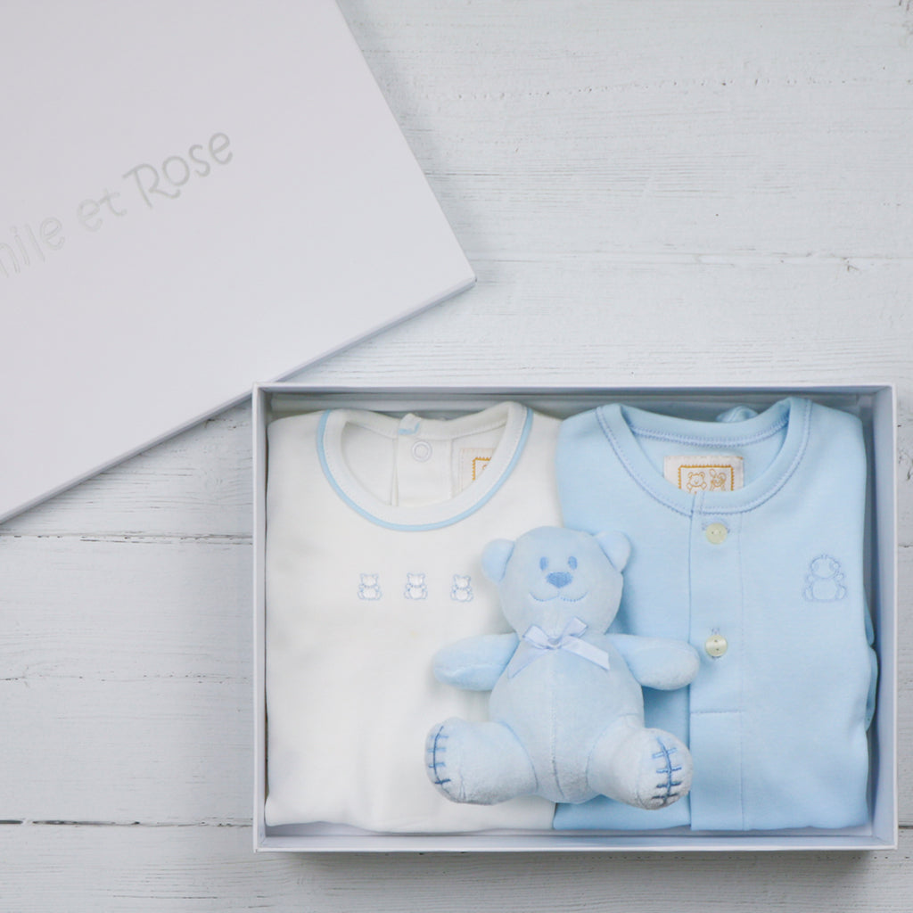 Emile et Rose Babygrow, Vest & Teddy Set