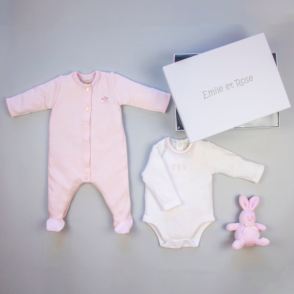 Emile et Rose Babygrow, Vest & Teddy Set