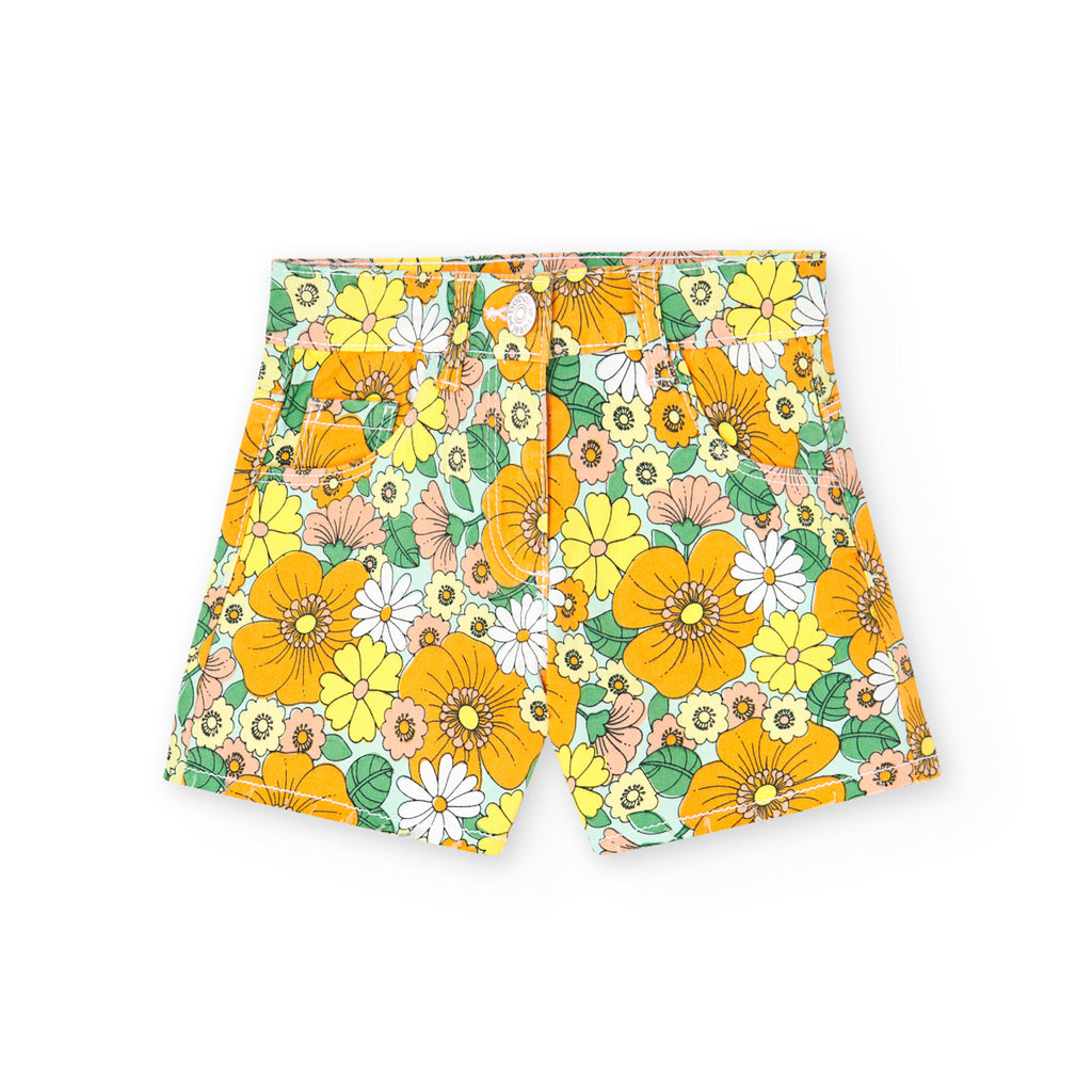 Boboli Beach Sunflower Twill Shorts