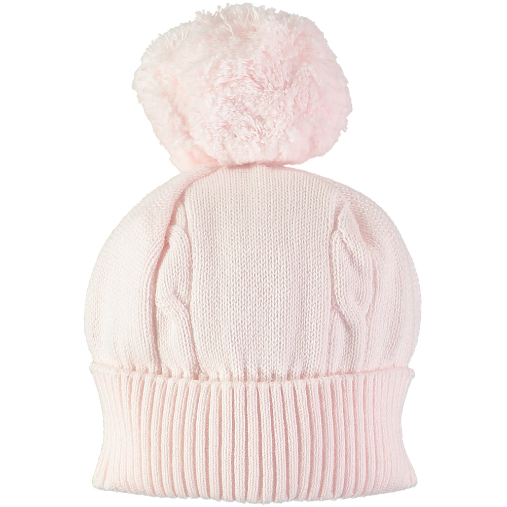 Emile et Rose Pink Knit Bobble Hat