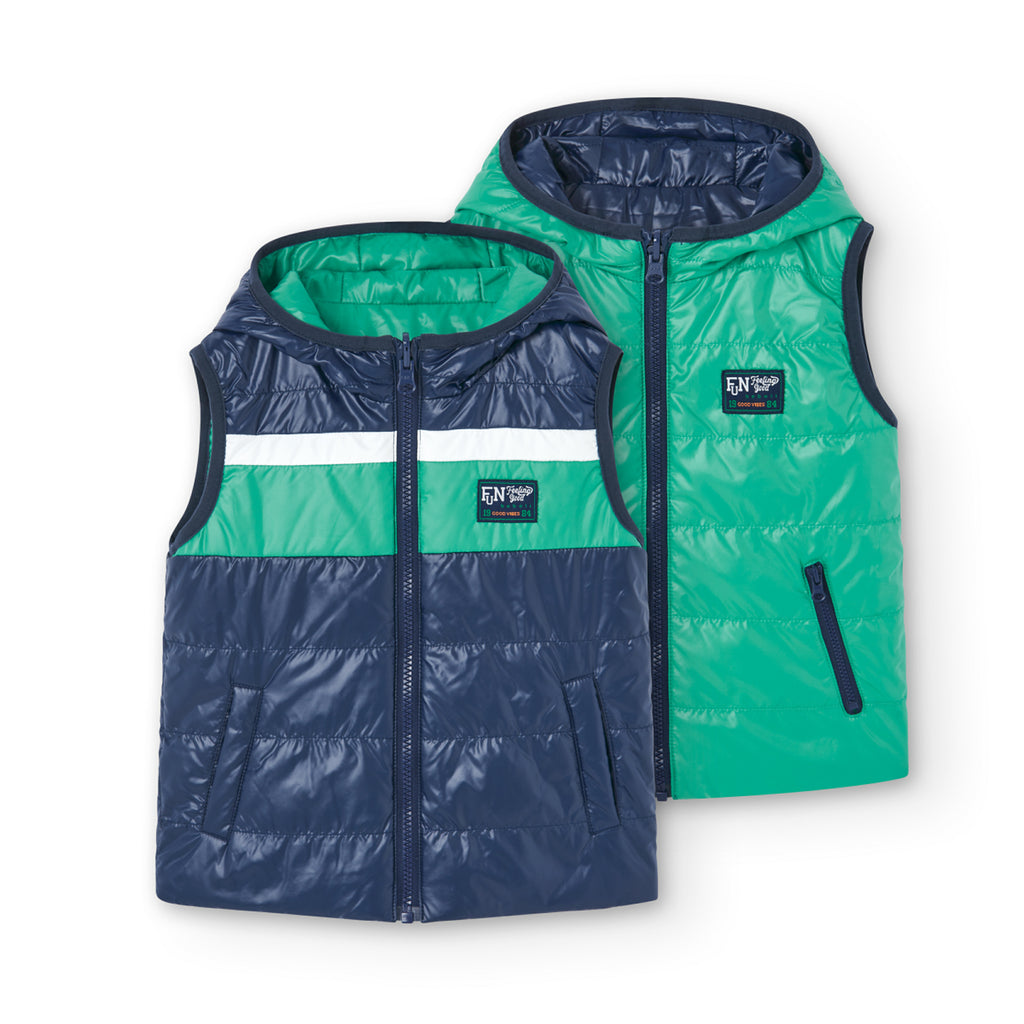 Boboli Navy & Green Reversible Bodywarmer