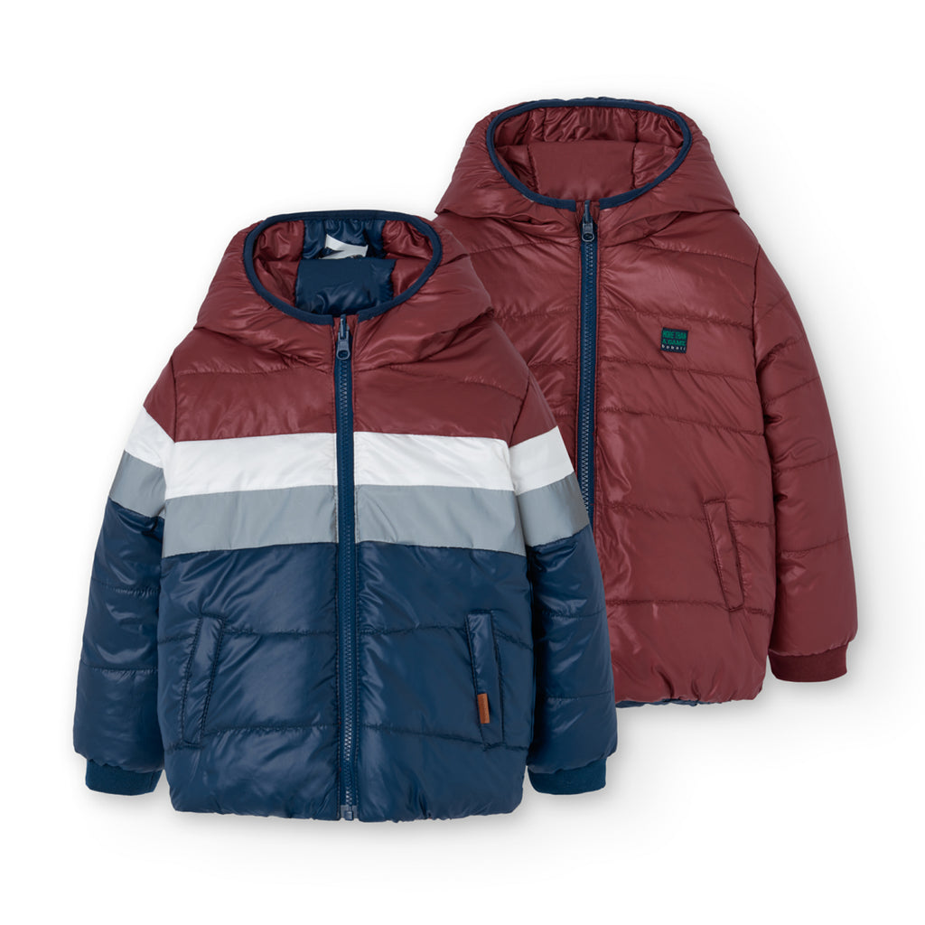 Boboli Navy Reversible Puffer Coat