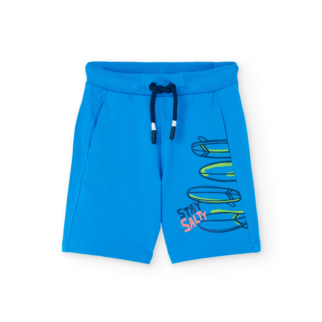 Boboli Blue Fleece Bermuda Shorts