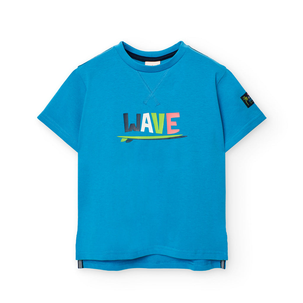 Boboli Blue Wave Print T-Shirt