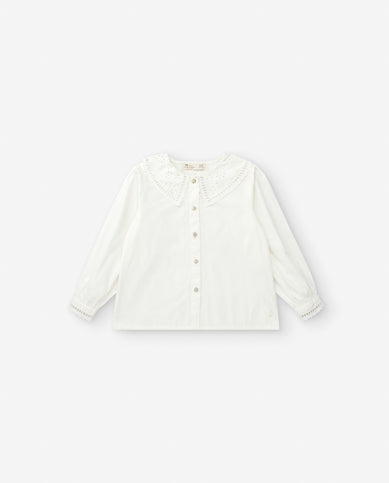 Zippy White Poplin Blouse