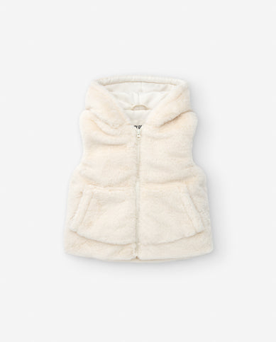 Zippy Cream Faux Fur Gilet