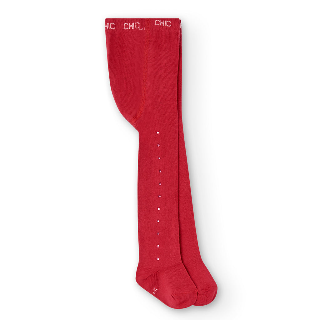 Boboli Red Diamante Tights