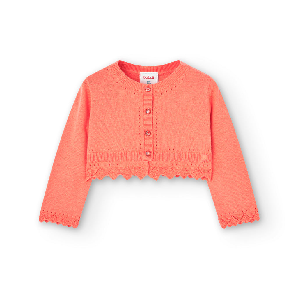 Boboli Orange Knit Cardigan