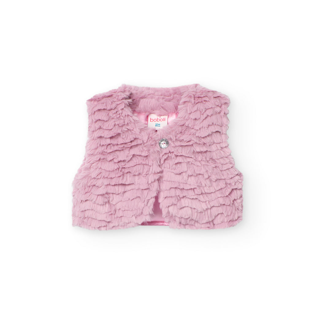 Boboli Flamingo Pink Faux Fur Gilet